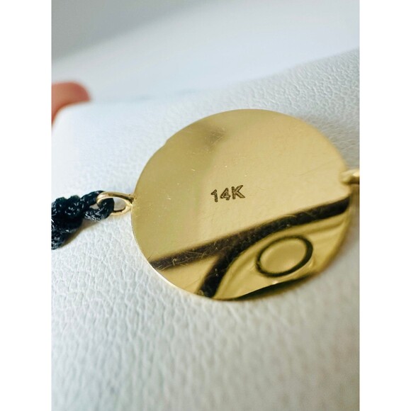 14k yellow gold GJ initial charm bracelet adjustable - Picture 5 of 7